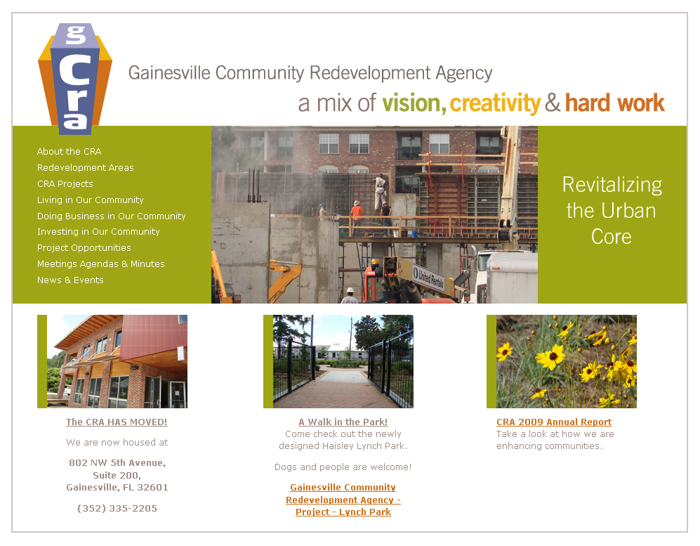 Gainesville Community Redevelopment Agency project screenshot