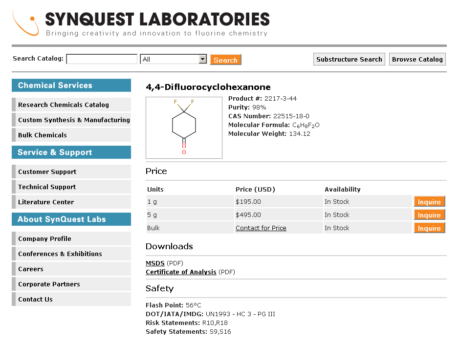 SynQuest Laboratories project screenshot